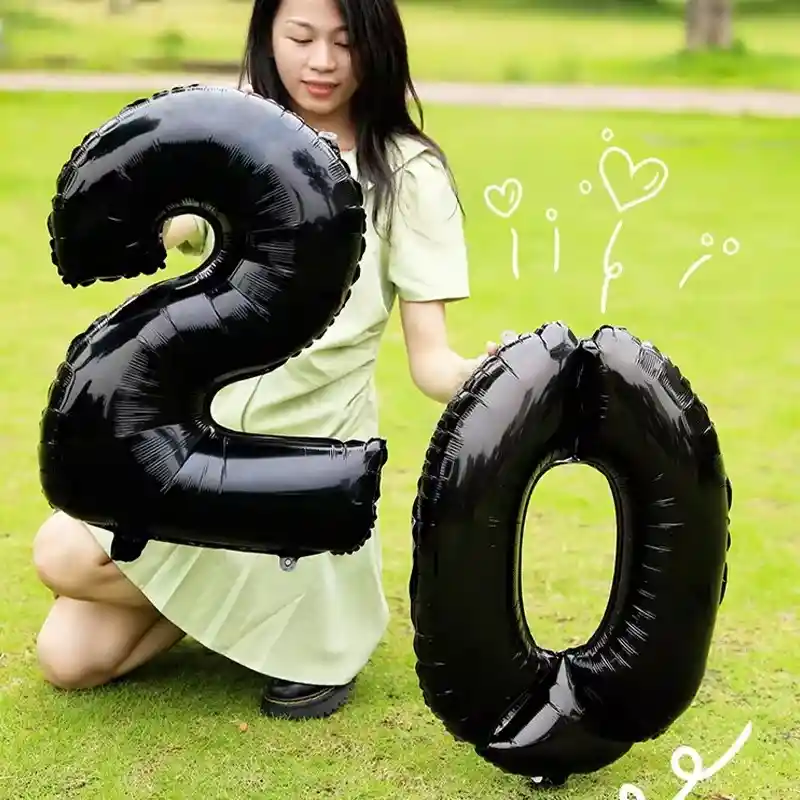 Globo # 0 De 32" Negro