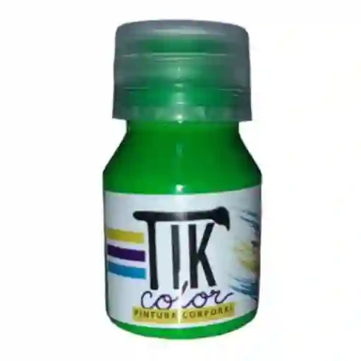 Tik Color Pintura Corporal Tono Verde Fluorescente 30ml