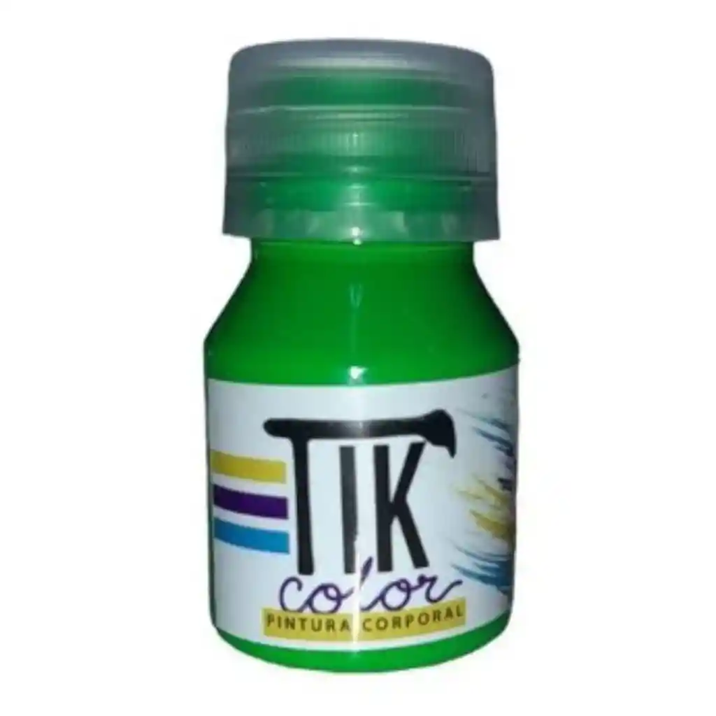 Tik Color Pintura Corporal Tono Verde Fluorescente 30ml