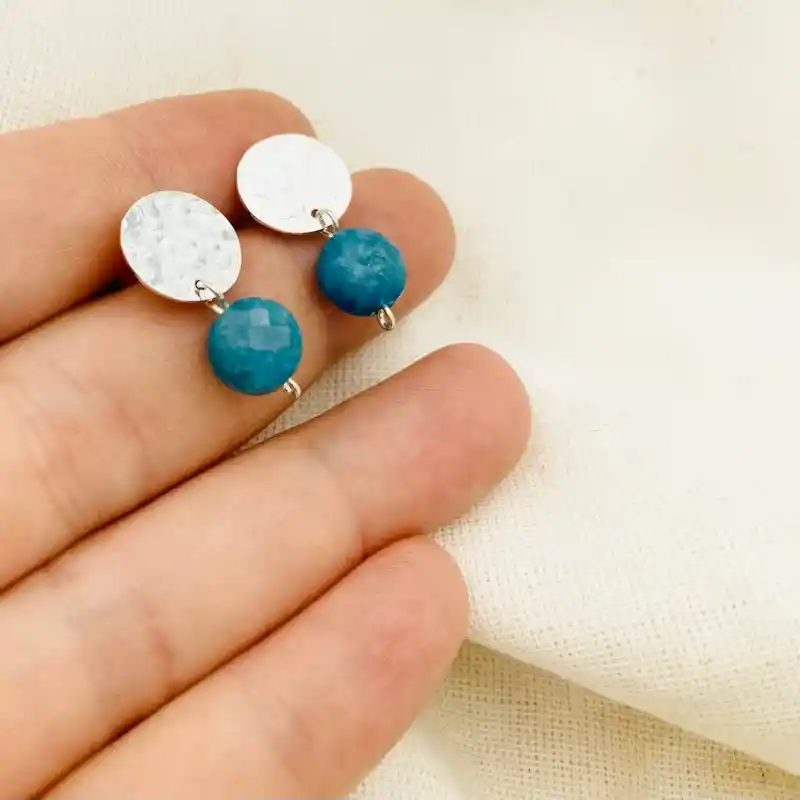 Aretes De Plata Piedra Apatita