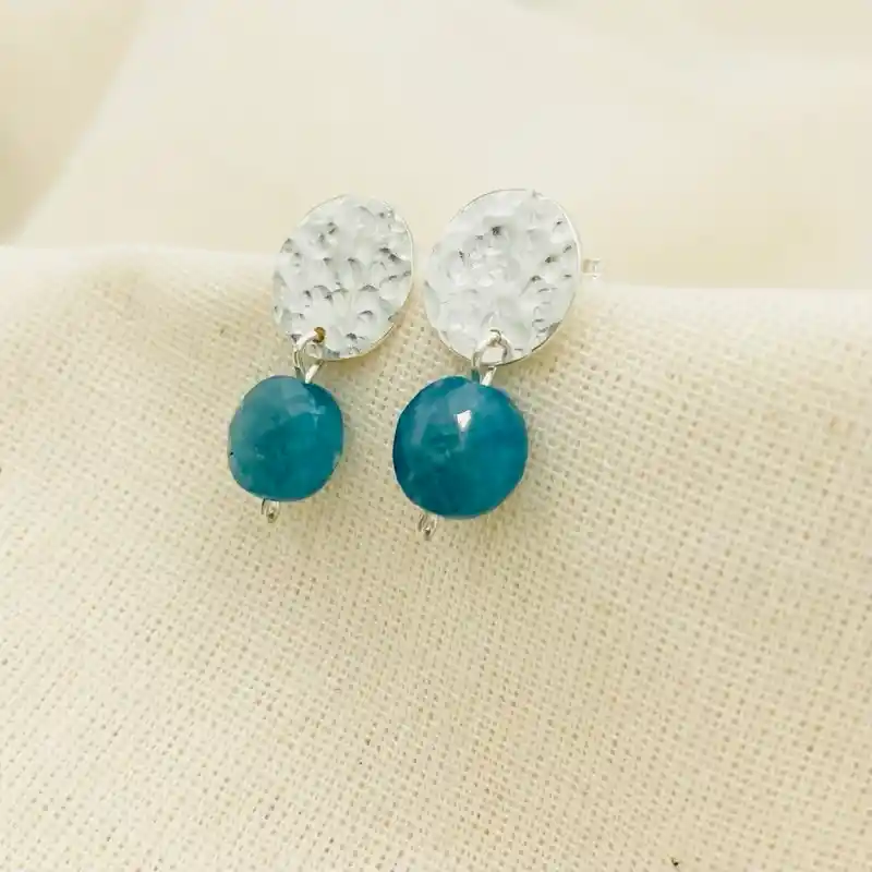 Aretes De Plata Piedra Apatita