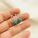 Aretes De Plata Y Piedra Apatita