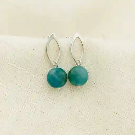 Aretes De Plata Y Piedra Apatita