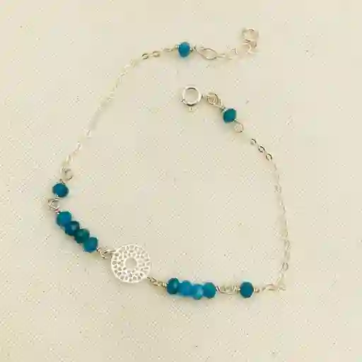 Pulsera De Plata Y Piedras Apatita