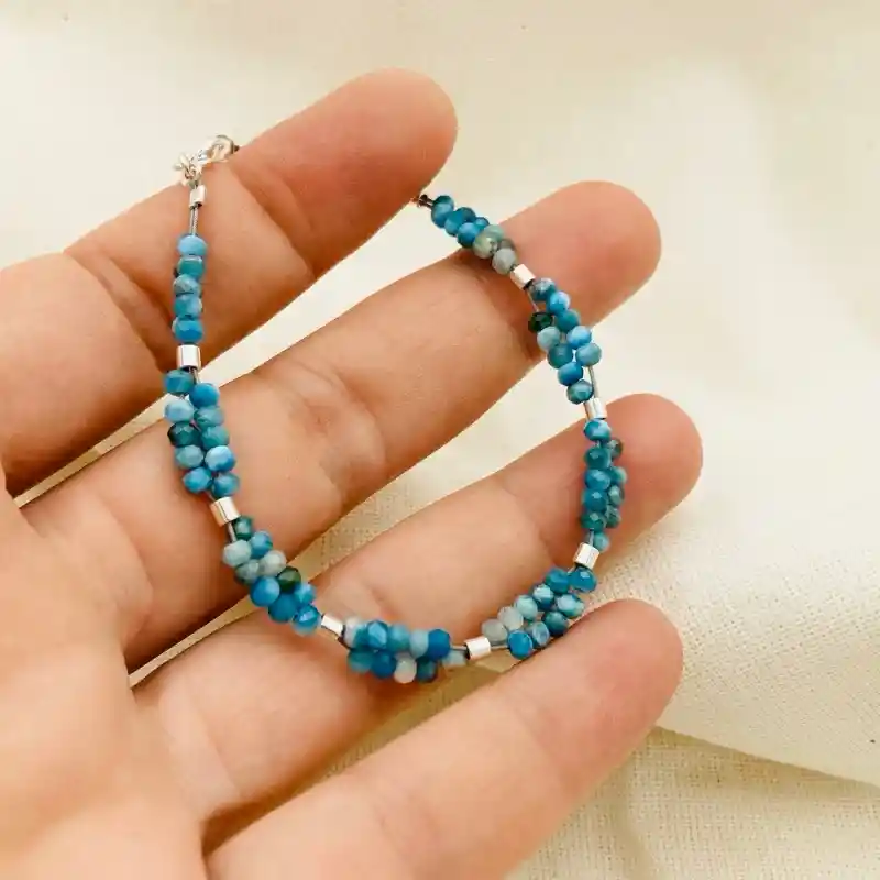 Pulsera Trenza De Piedras Naturales