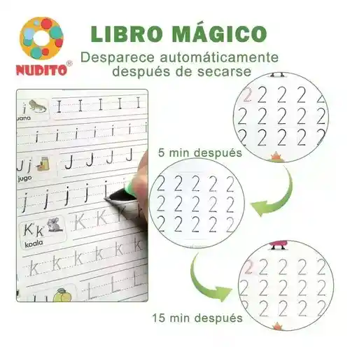 4 Cuadernos Mágico Español Librocaligrafía Reutilizable Niño
