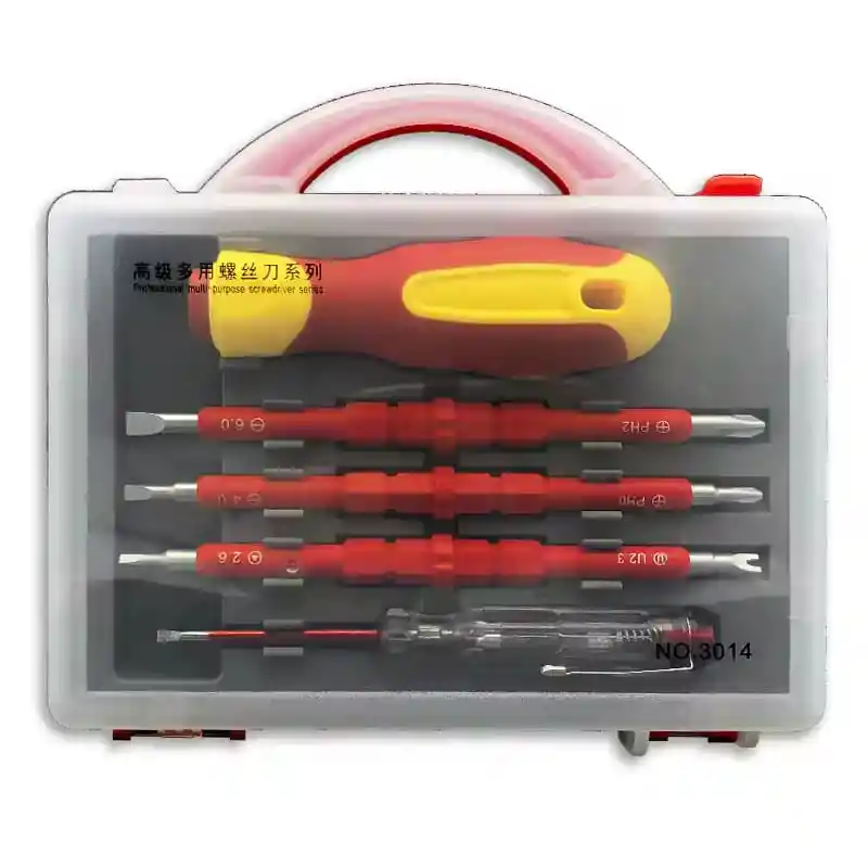 Juego De Desarmadores Aislados Para Electricista En Estuche