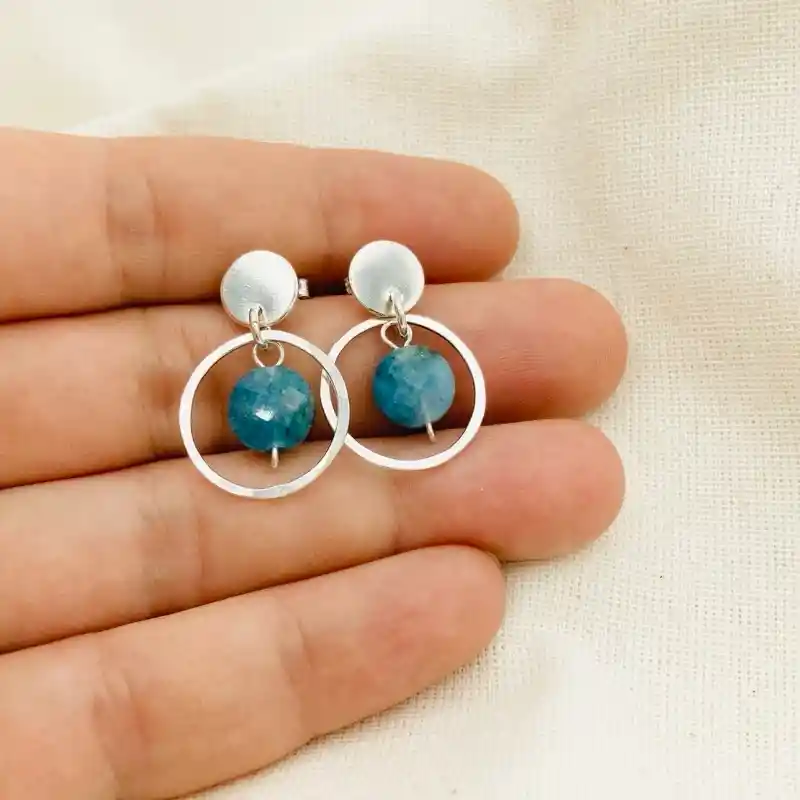 Aretes De Plata Y Piedras