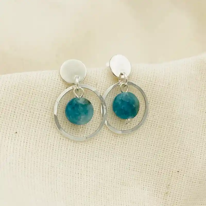 Aretes De Plata Y Piedras
