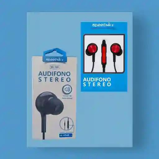 Audífono Stereo Speed Song Sg-165 Con Control De Volumen Negro / Rojo
