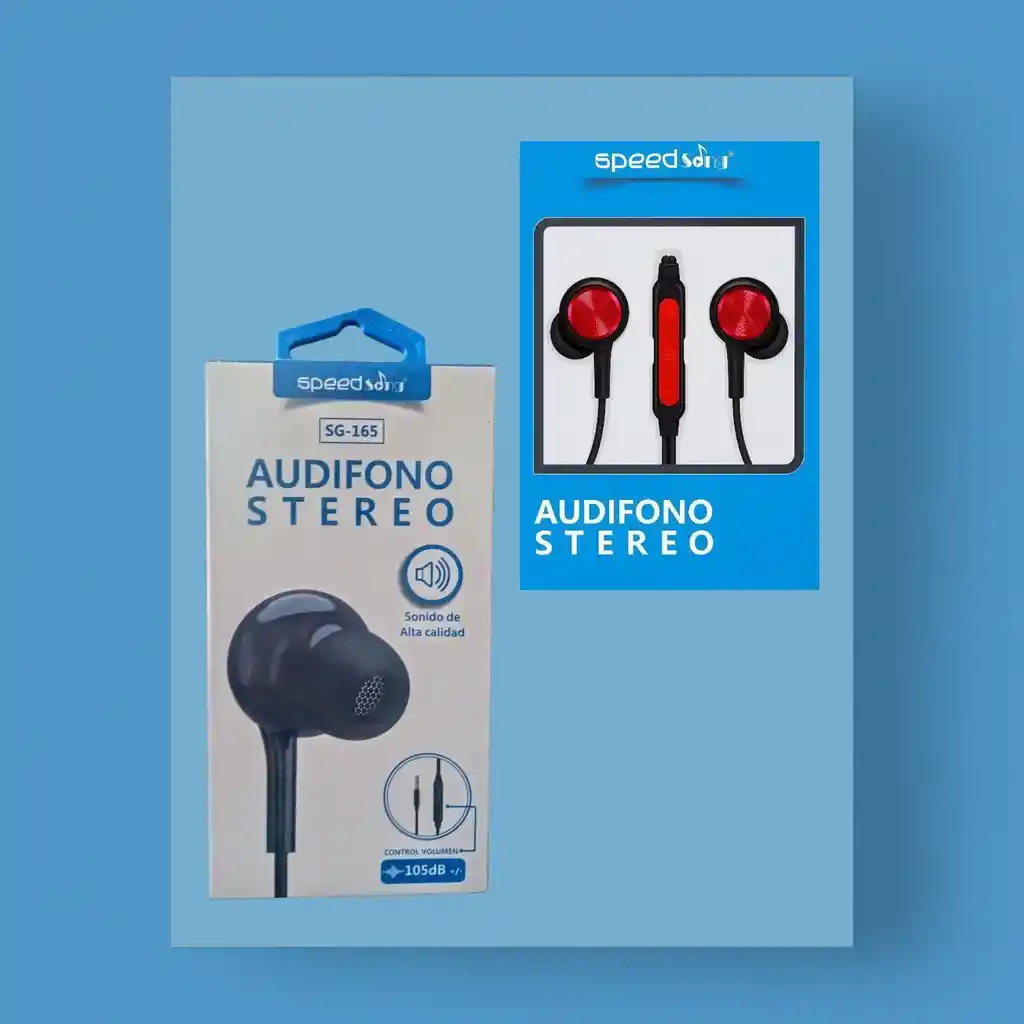 Audífono Stereo Speed Song Sg-165 Con Control De Volumen Negro / Rojo