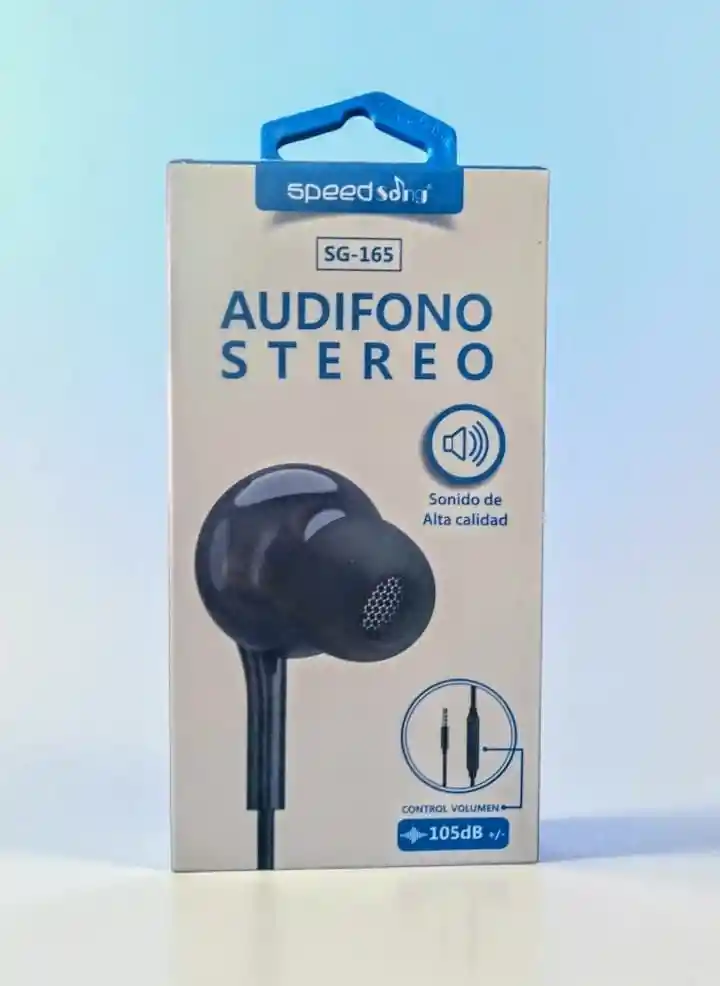 Audífono Stereo Speed Song Sg-165 Con Control De Volumen Negro / Rojo