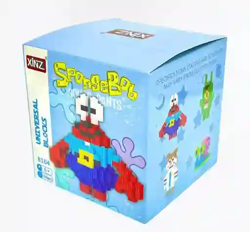 Figura Armable Coleccionable En Bloques Don Cangrejo Bob Esponja Tipo Lego 559 Piezas Aprox