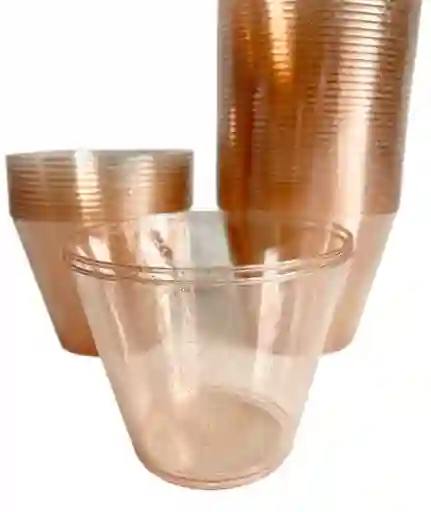 Vasos Oro Rosa 9 Onzas X 10 Unds Escarchado