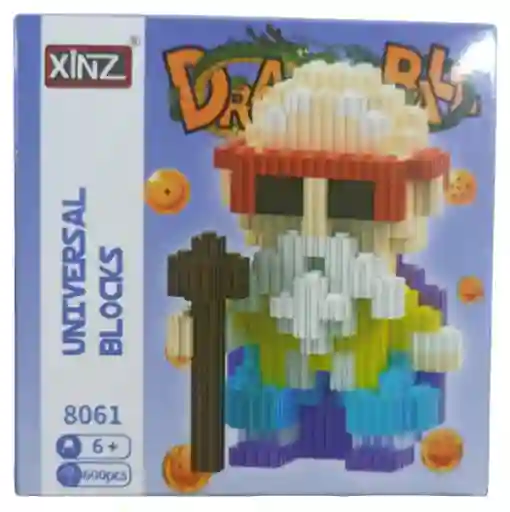 Figura Armable Coleccionable En Bloques Maestro Roshi Dragon Ball Z Tipo Lego 600 Piezas Aprox