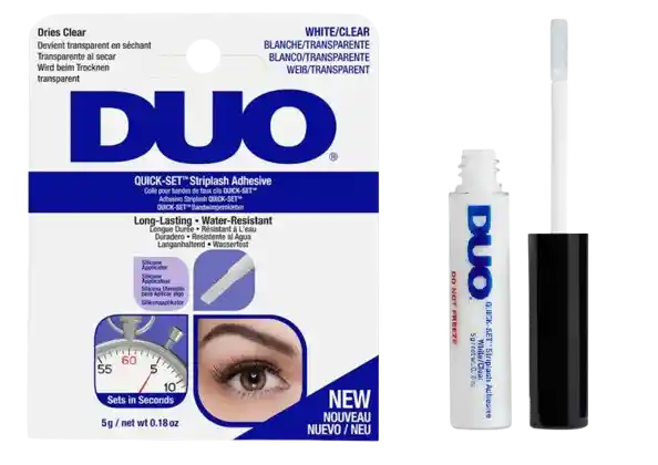 Pegante Pestañas Duo Transparente Aplicador En Silicona