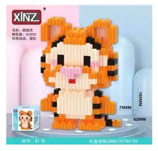 Figura Armable Coleccionable En Bloques Tiger Tipo Lego 603 Piezas Aprox