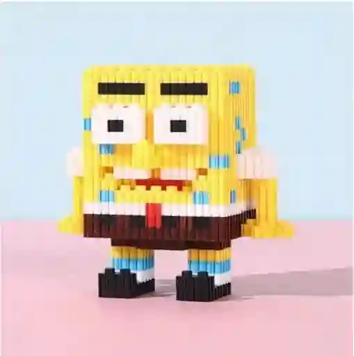 Figura Armable Coleccionable En Bloques Bob Esponja Tipo Lego 700 Piezas Aprox