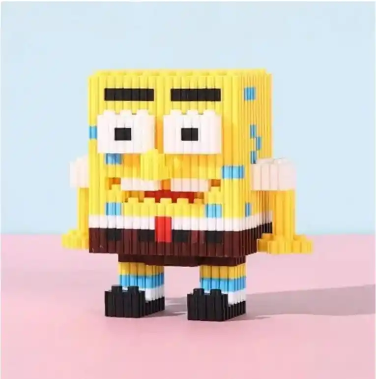 Figura Armable Coleccionable En Bloques Bob Esponja Tipo Lego 700 Piezas Aprox