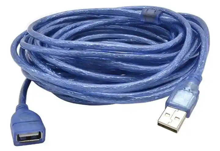 Cable Extensión Usb Azul Blindada De 5 Metros Macho Hembra