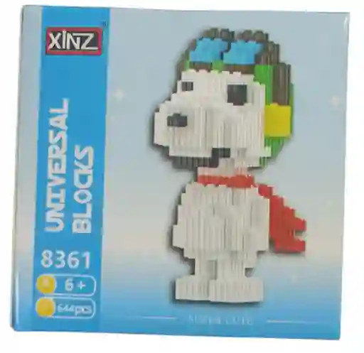 Figura Armable Coleccionable En Bloques Snoopy Tipo Lego 644 Piezas Aprox