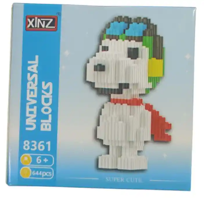 Figura Armable Coleccionable En Bloques Snoopy Tipo Lego 644 Piezas Aprox