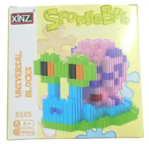 Figura Armable Coleccionable En Bloques Gary Bob Esponja Tipo Lego 494 Piezas Aprox