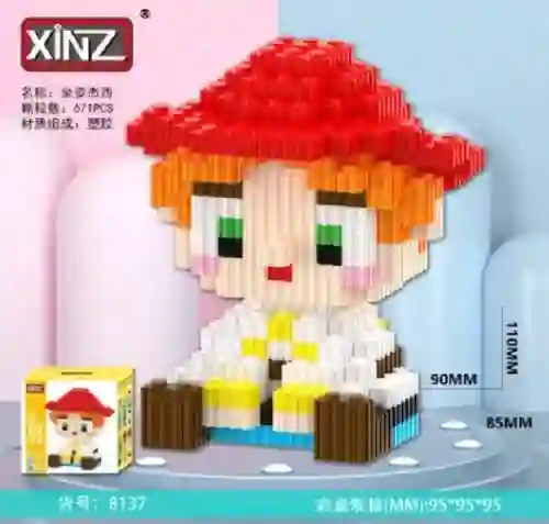 Figura Armable Coleccionable En Bloques Jessi Toy Story Tipo Lego 598 Piezas Aprox