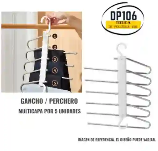 Gancho / Perchero Multicapa 5 En 1 Organizador