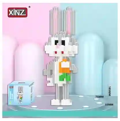 Figura Armable Coleccionable En Bloques Bugs Bunny Looney Tunes Tipo Lego 584 Piezas Aprox
