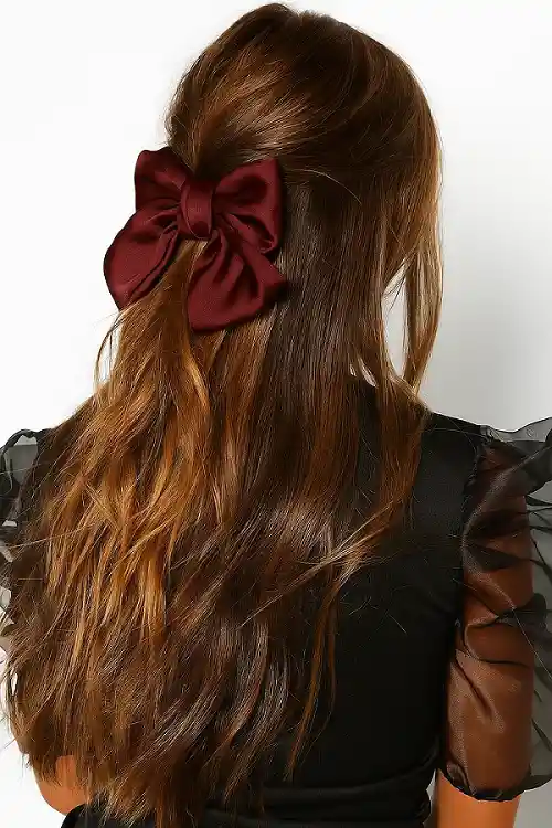 Moño Lazo Satín Para Cabello Pelo Con Hebilla