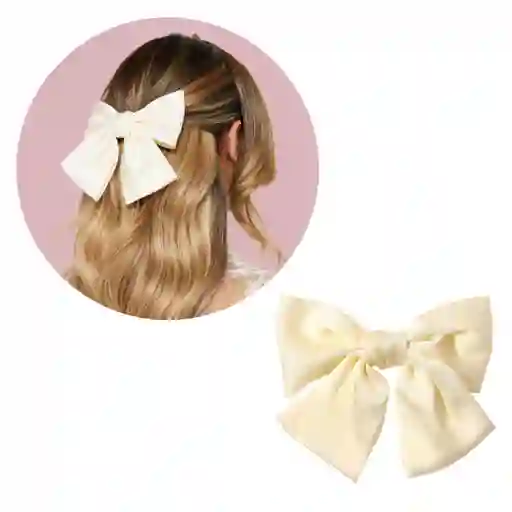Moño Lazo Satín Para Cabello Pelo Con Hebilla