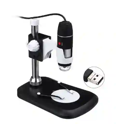 Microscopio 1600x Con Base Capilografo Usb Led
