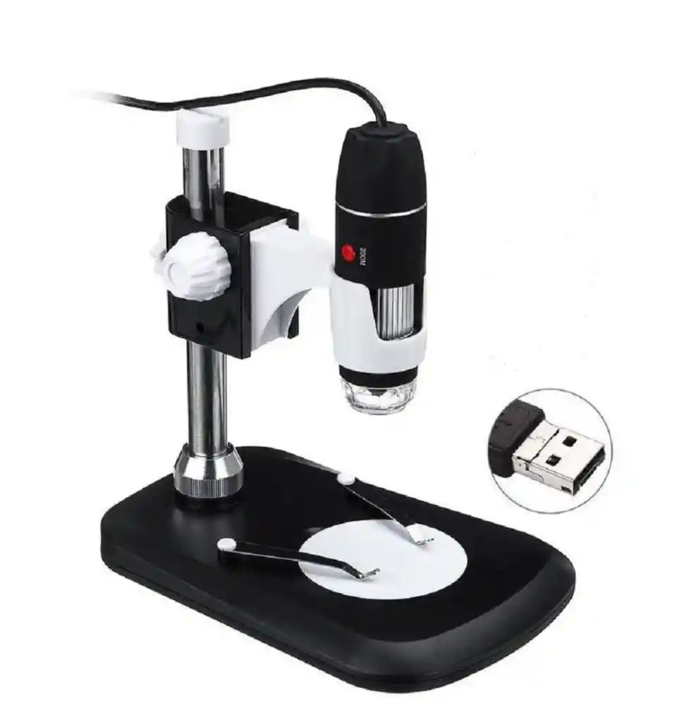 Microscopio 1600x Con Base Capilografo Usb Led
