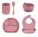 Kit Platos Bebe Niño Vajilla En Silicona Babero