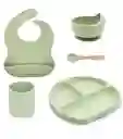Kit Platos Bebe Niño Vajilla En Silicona Babero