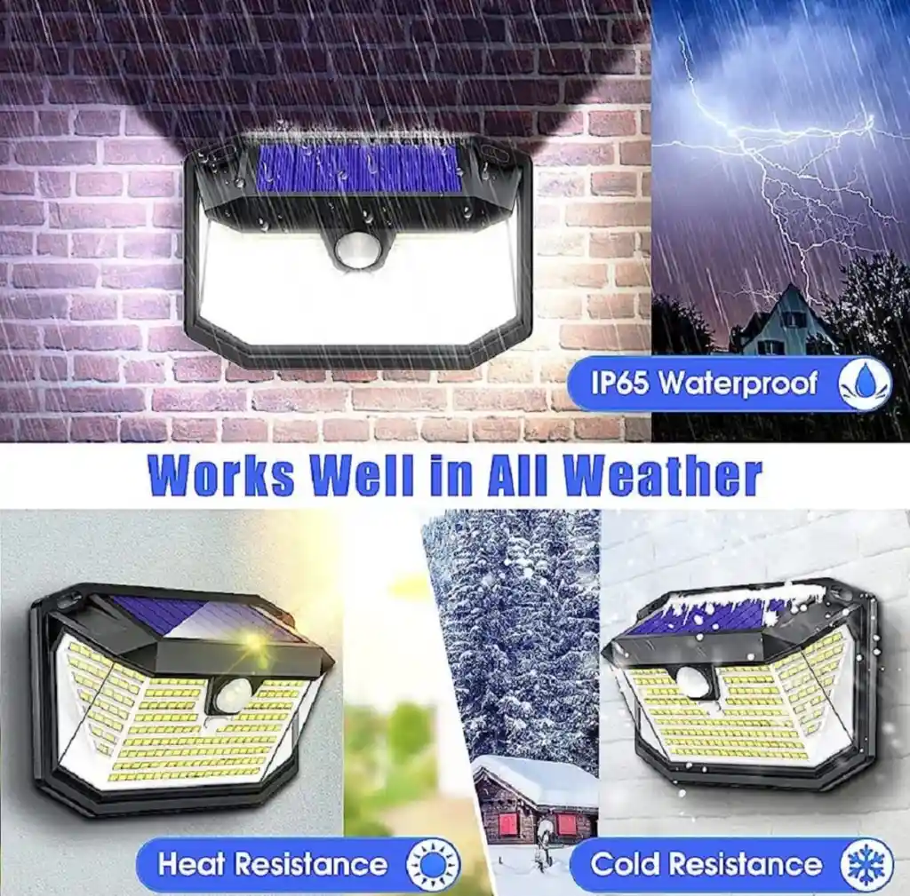 Lampara Solar Led Exterior Pared Sensor Movimiento