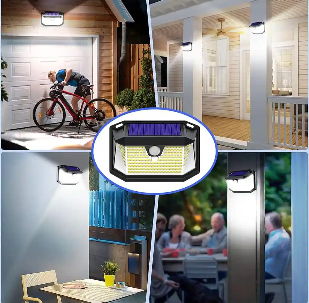 Lampara Solar Led Exterior Pared Sensor Movimiento