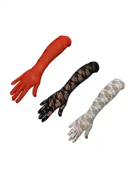Guantes De Encaje X2 Rojo