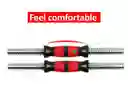 Kit De Mancuernas Pesas 20 Kg Discos Cromada + Barra Extension