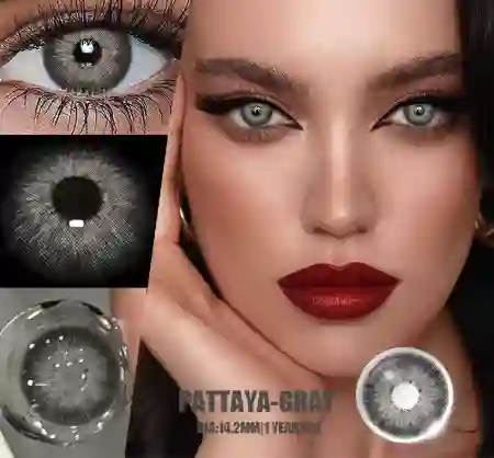 Lentes De Contacto Con Aumento Color Gris -2.00d Pattaya Gray Halloween Disfraz
