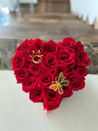 Corazon De Rosas Naturales