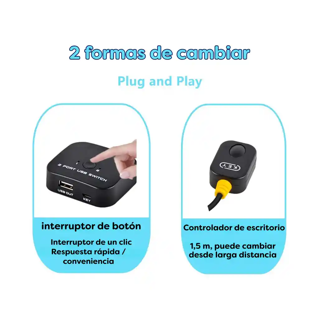 Multipuerto 2 Port Usb Printer Switch