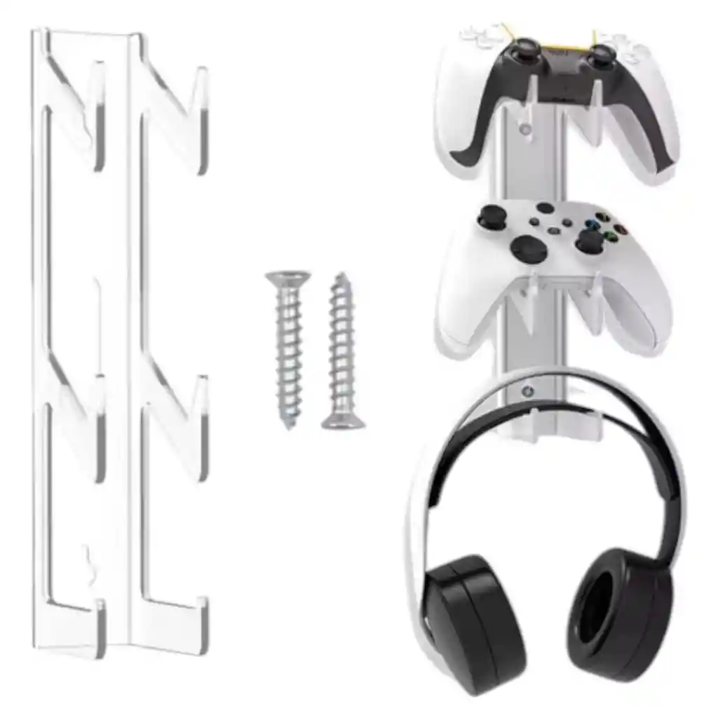 Soporte Base Pared 2 Controles Y Diadema Para Consolas