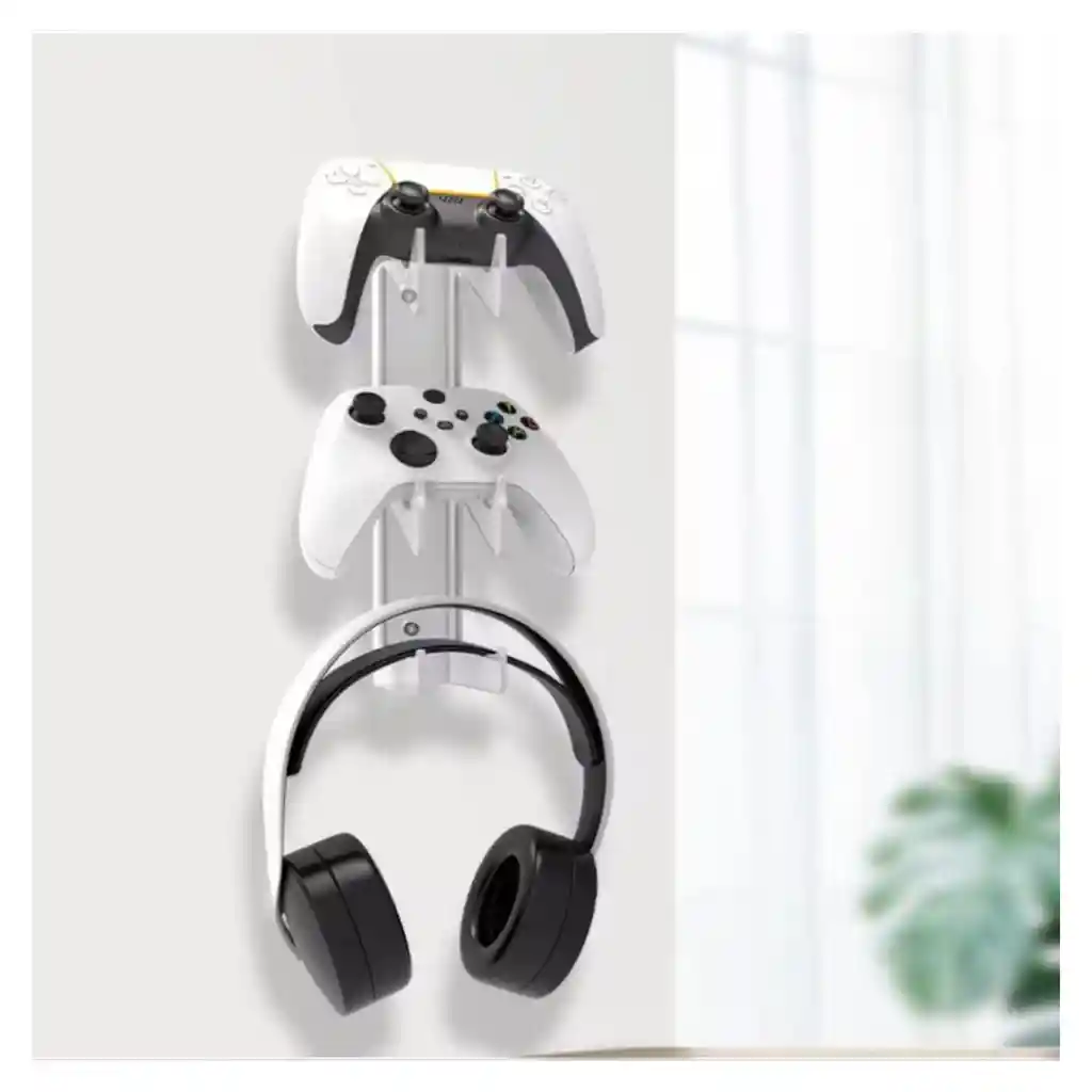 Soporte Base Pared 2 Controles Y Diadema Para Consolas