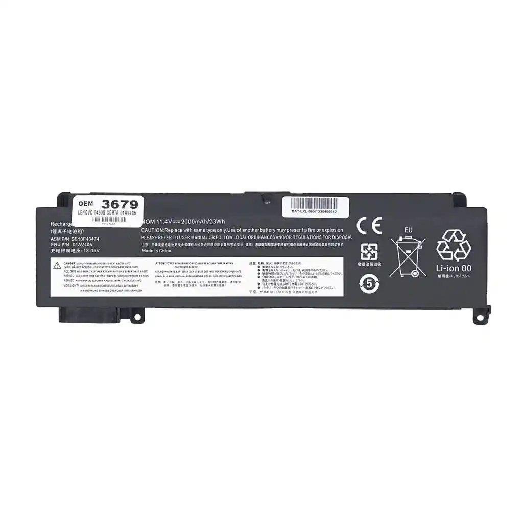 Batería Para Portátil Lenovo T460s Corta Negro