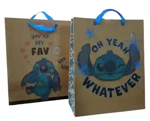 Bolsas De Regalo Kraft Estampada Mediana L