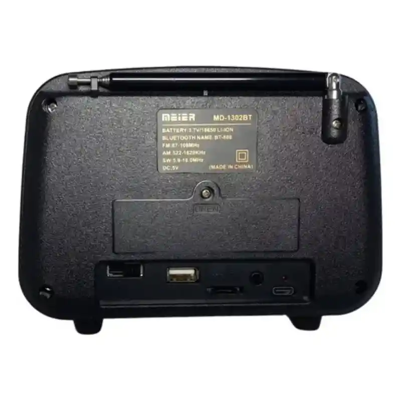 Radio Vintage Meier Md-1302bt – 3 Bandas + Bluetooth + Usb / Tf