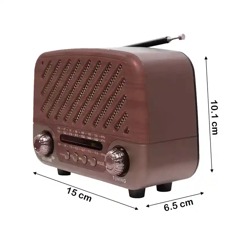 Radio Vintage Meier Md-1302bt – 3 Bandas + Bluetooth + Usb / Tf