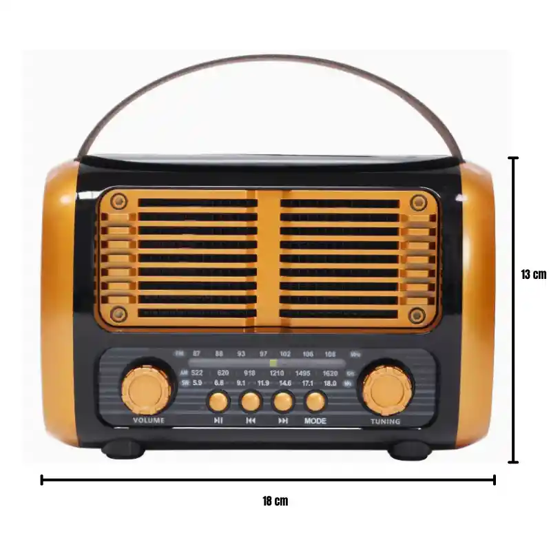 Radio Vintage Recargable Meier M-1936bt – 3 Bandas + Bluetooth + Retro